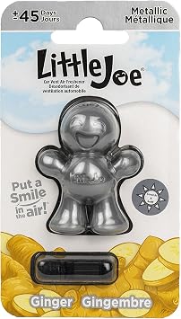 Little Joe 96430-6PK Ginger Scent Car Air Freshener Vent Clip, Fights Odors for up to 45 Days, Long-Lasting Freshness, Cute Car Odor Eliminator, Pack of 6