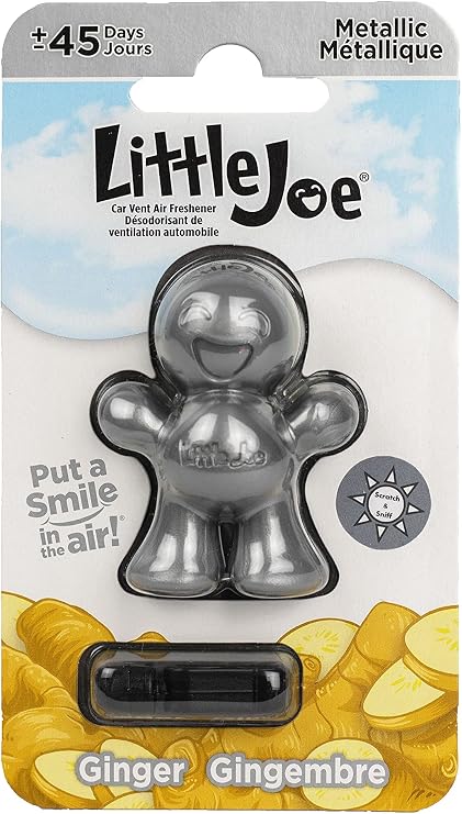 Little Joe 96430-6PK Ginger Scent Car Air Freshener Vent Clip, Fights Odors for up to 45 Days, Long-Lasting Freshness, Cute Car Odor Eliminator, Pack of 6