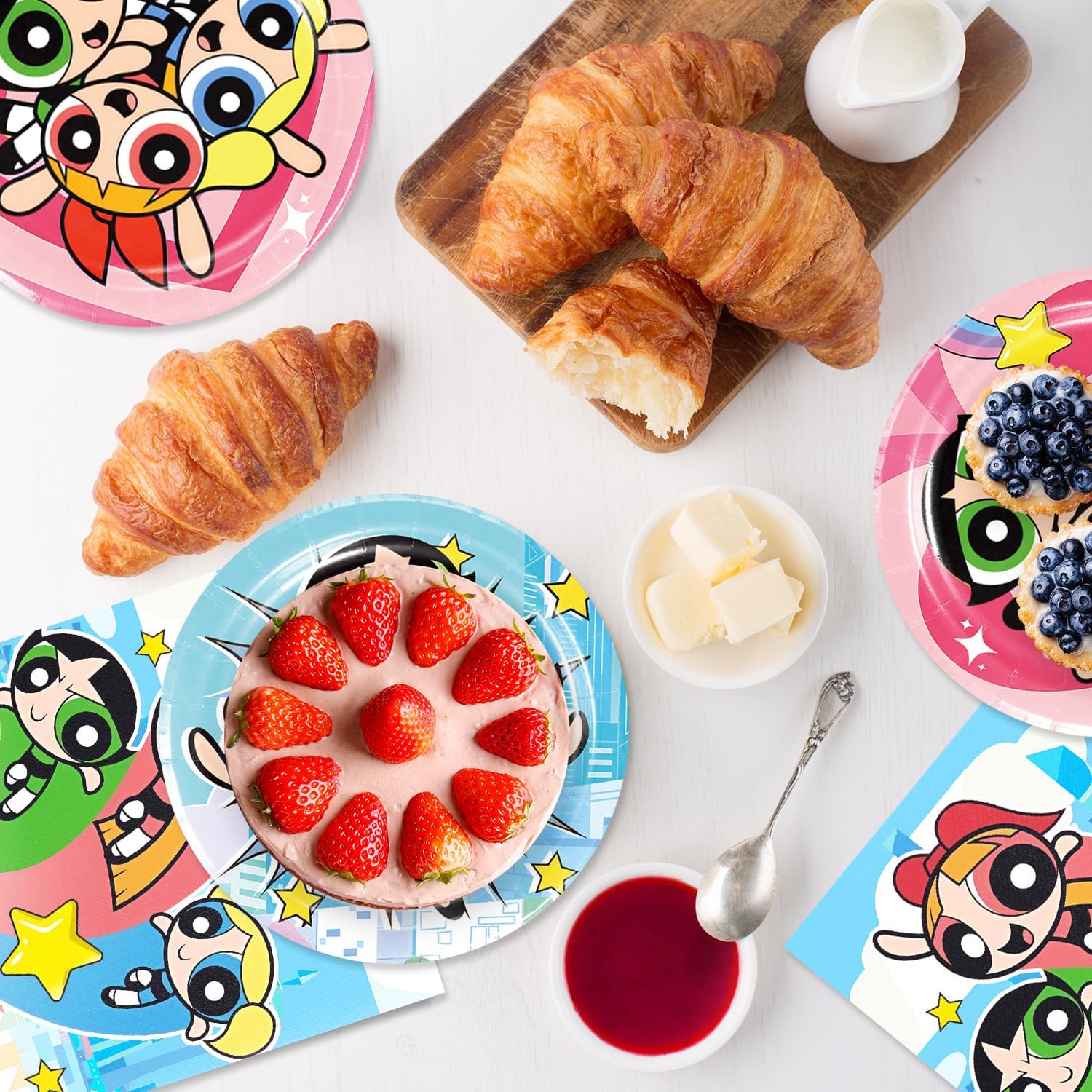 40Pack Power Girls birthday Party Supplies include 20 plates, 20 napkins for the Power Girls party decoration Power Girls Plates - Image 5