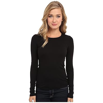Splendid 1x1 Rib Classic Long Sleeve Crew Neck T Shirts Women
