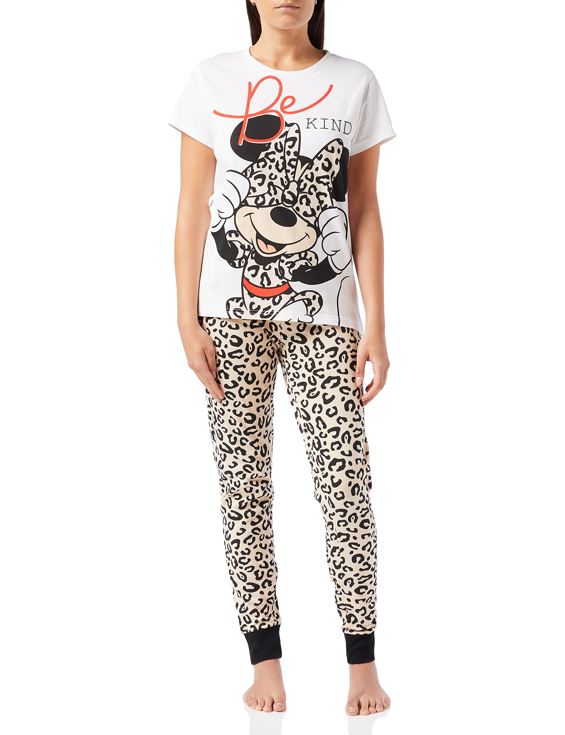 Disney Minnie Mouse Womens Pyjamas, Cotton Pjs for Ladies, Sizes UK 8 to 22 (20-22) White