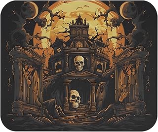 قاعدة ماوس للاب توب والكمبيوتر بتصميم جمجمة شريرة للهالوين - 167، مطاط