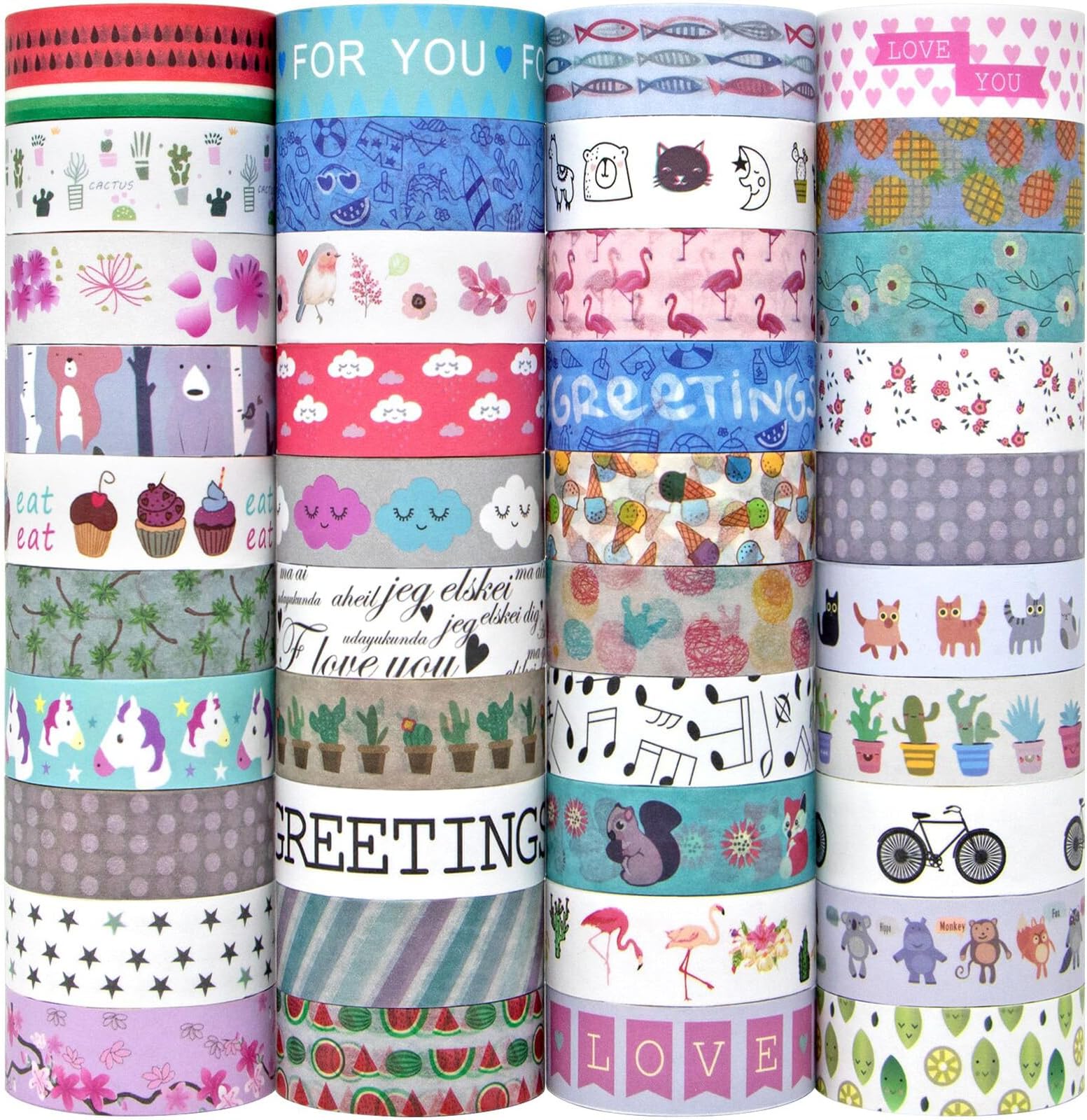 40 Rolls Washi Masking Tape Set, Decorative Adhesive Tape for Crafts,Beautify Bullet Journals,Planners