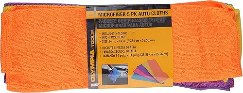 Olympia Tools Microfibra 5 Pk Auto Cloths, 87-181