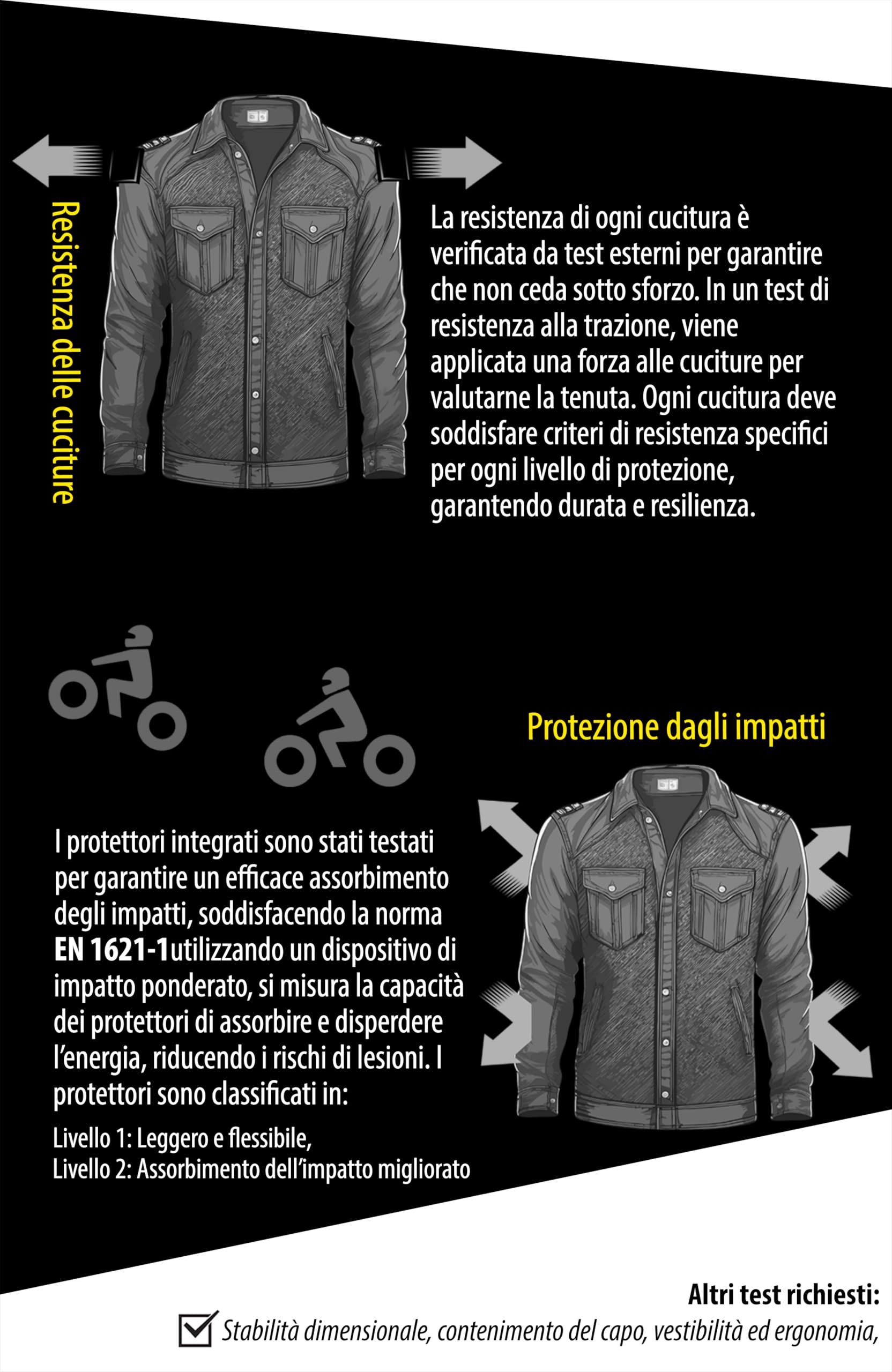 Texpeed Giacca da moto con cappuccio da uomo - Felpa protettiva in Aramid con protezione (EN 1621-1) - Grigio Nero S