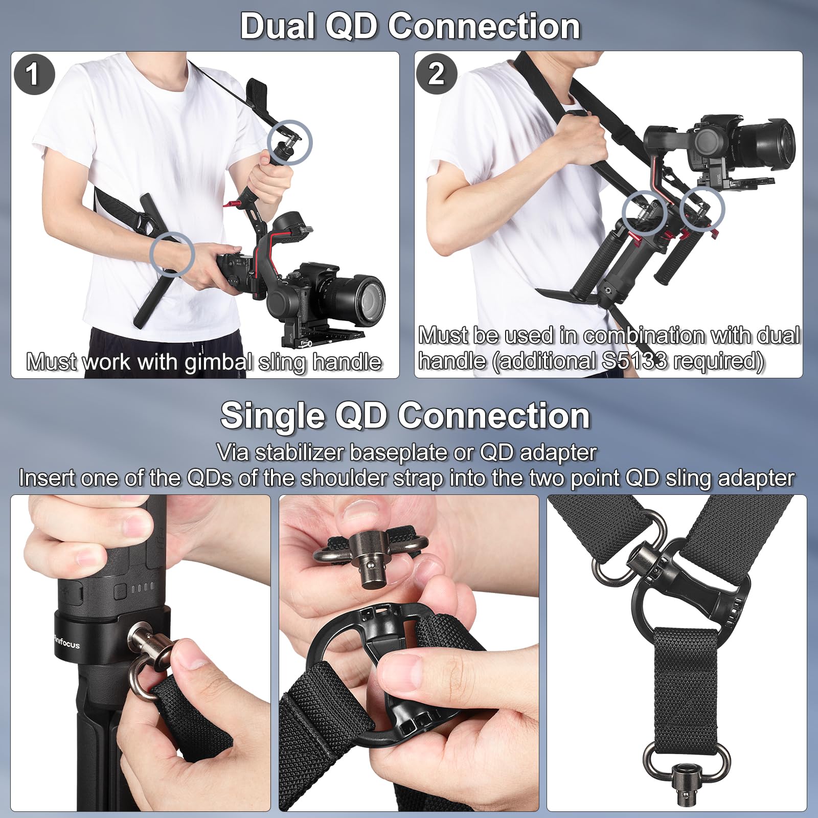 Shoulder Strap NEEWER RS4 RS3 Adjustable Gimbal Sling Handle Grip