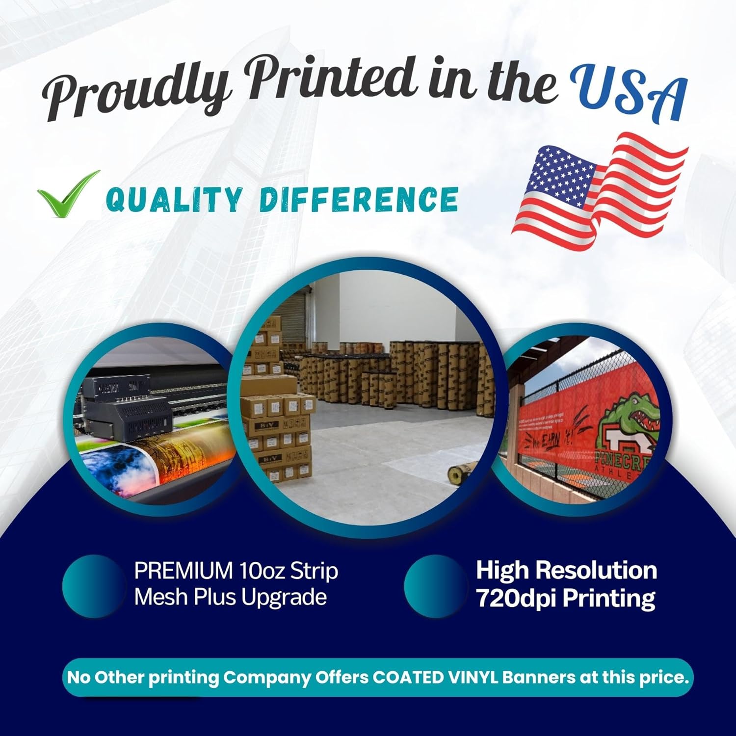Custom Mesh Banner, Strip Mesh perforated vinyl, Full Color, For Windy Outdoor, Air flow through Banner, Heavy Duty Sign, Design Online or Print Your Design file. (5 X 15 ft (H X W))