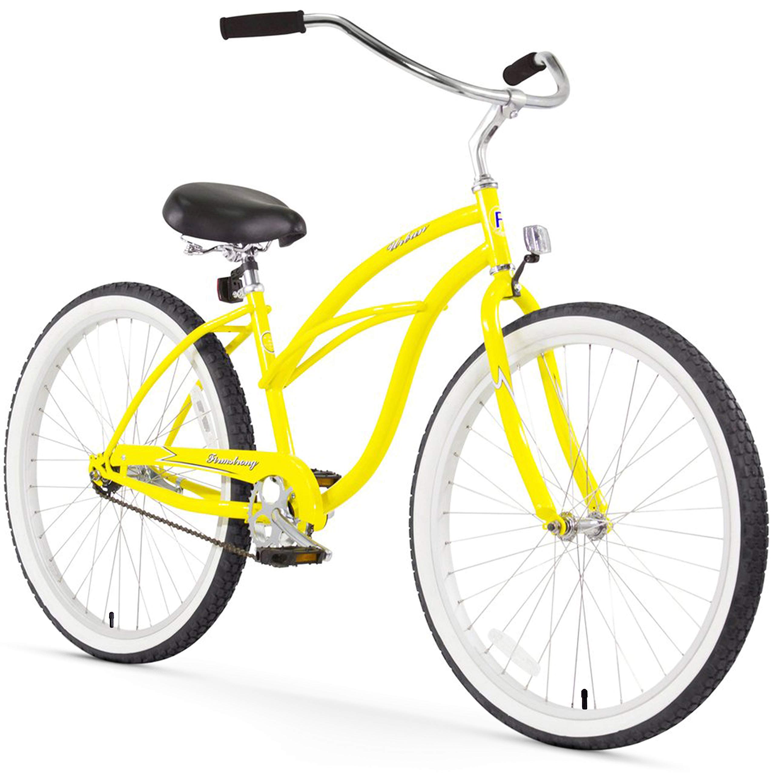 Firmstrong Urban Women's Beach Cruiser Bike, Single Speed Bicycle, 26 Inch Wheels, Yellow