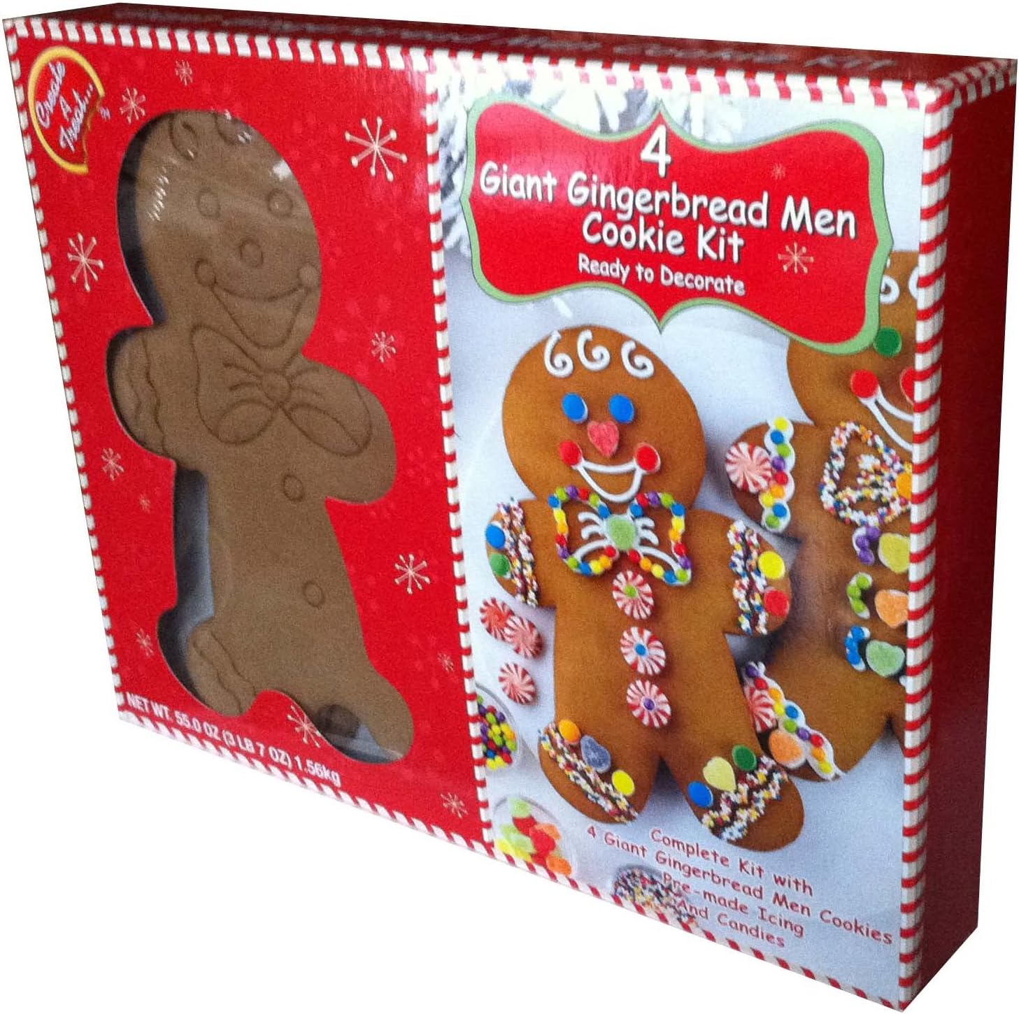Create A Treat 4 Giant Gingerbread Men Cookie Kit, Ready to Decorate
