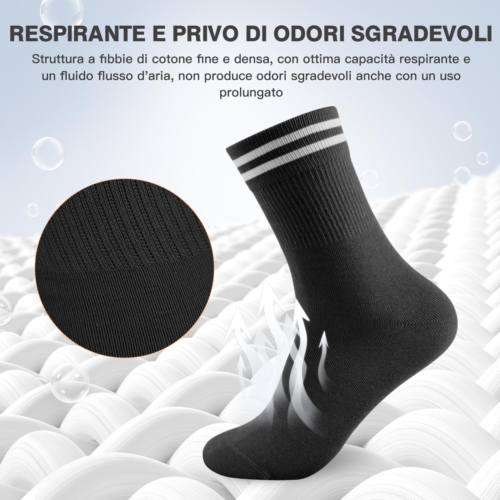 Smart Sir Calzini Sportivi Per Uomo E Donna Da 4 Paia In Cotone Di Alta Qualità, Comodi E Traspiranti, Bianchi, Calzini Lunghi