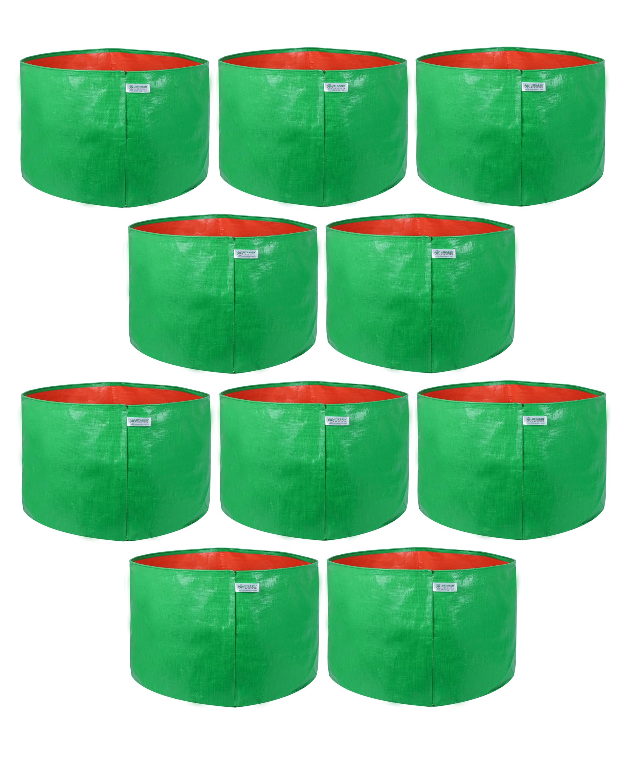 UTKARSH 200 GSM UV Treated Durable Green HDPE Plant Grow Bags for Indoor/Outdoor, Balcony/Terrace Gardening | Planter Grow Bags for Leafy Vegetable & Flower Plants | 15X12 Inch, Pack of 10 (B0CP2FGQX2) Amazon Price History, Amazon Price Tracker