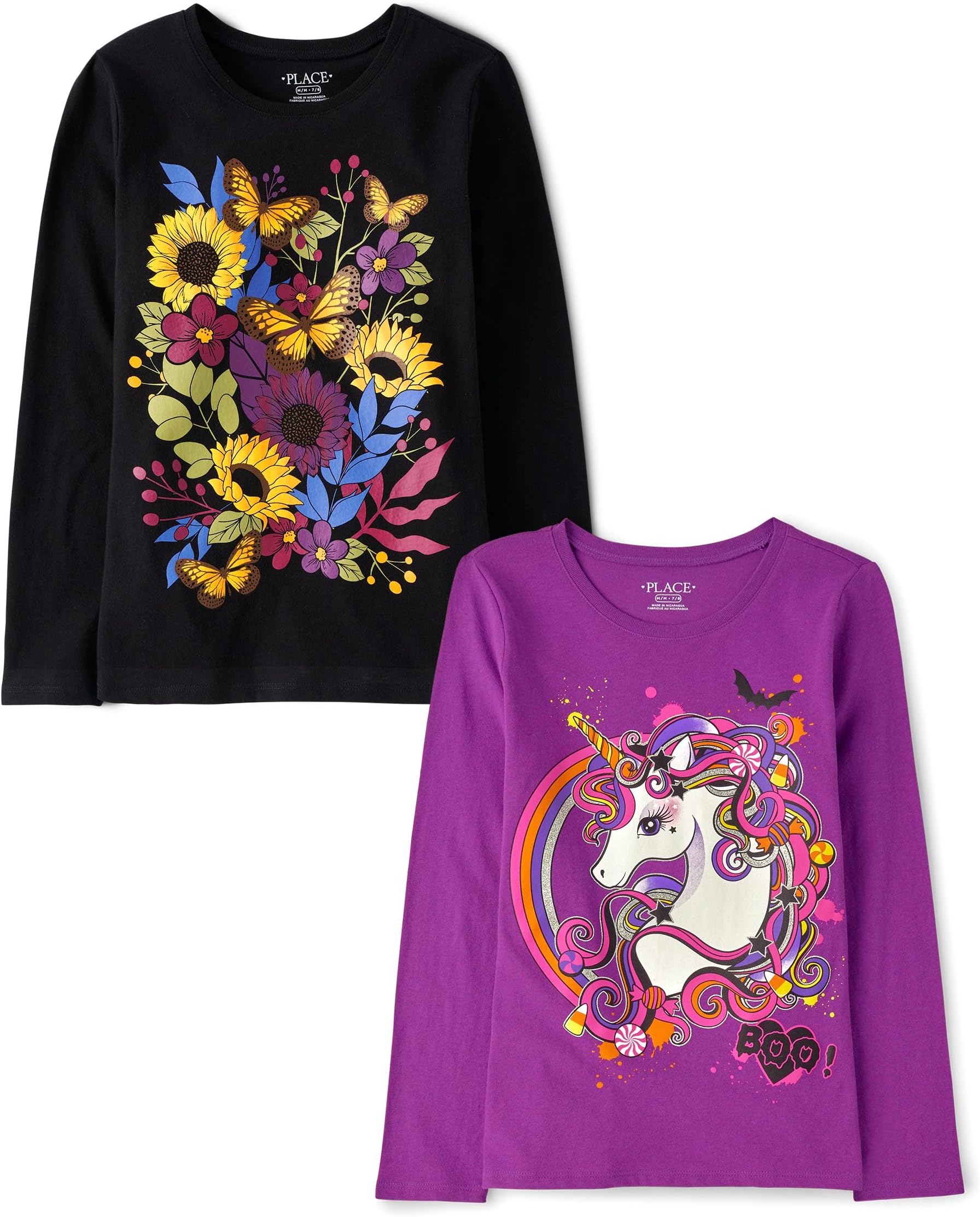 Unisex-Child All Holidays,Birthdays Long Sleeve Graphic T-Shirts,2 Pack