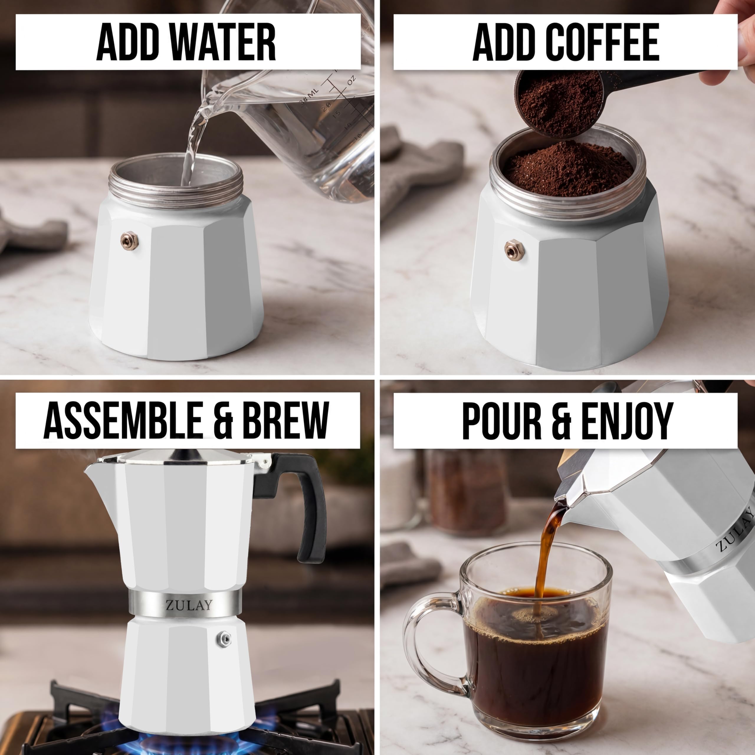 Zulay Moka Pot Espresso - Caffettiera cubana - Macchina per caffè espresso da piano cottura a prova di perdite, caffettiera italiana resistente, Cafetera Cubana - Grecas de Cafe - Moka Pot 9 tazze