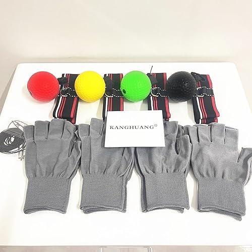 Miniatura 7 de Reflex Balls - Juego de diadema de boxeo para artes marciales mixtas de boxeo, kickboxing, juego de pelota de reacción, incluye 4 bolas de