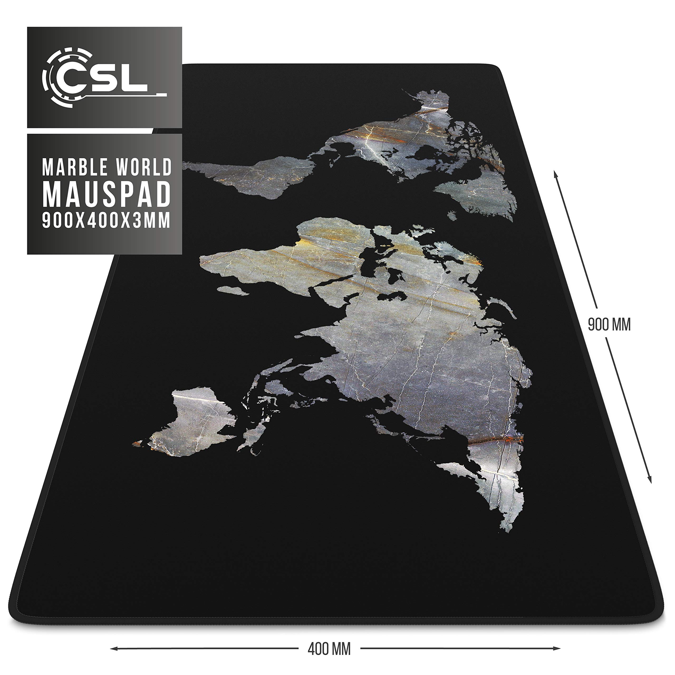 CSL - Tappetino XXL per mouse da gioco in titanio, 900 x 400 mm, misura XL, grande – migliore precisione e velocità – per mouse e tastiera Roccat Razer Logitech