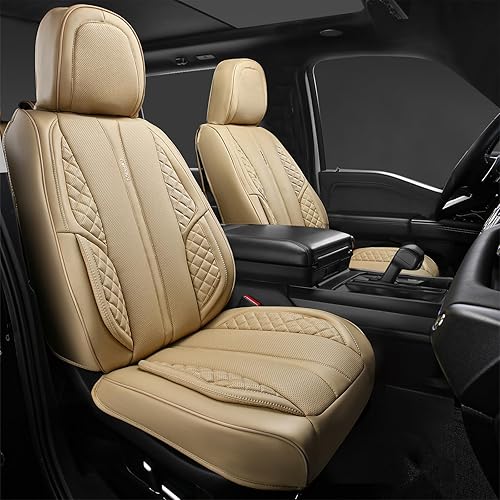 Miniatura 3 de CAR PASS Juego completo de fundas de cuero de napa para asiento de automóvil, protector impermeable y duradero, ajuste universal para sedán, SUV,
