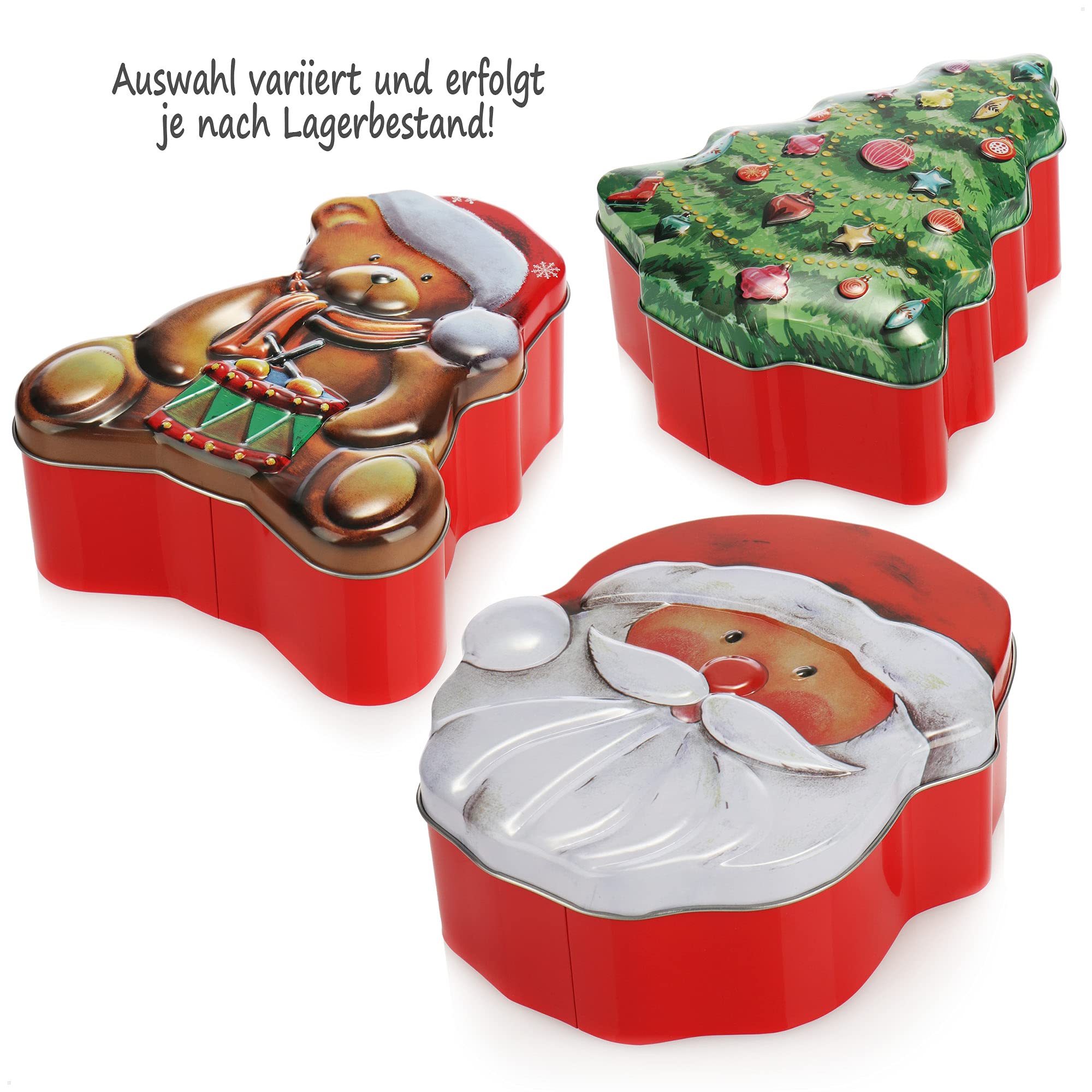 Boite à Biscuits Noël Com-four® Boîte à Biscuits 12x - Boîte De Conserve Pour Biscuits De Noël - Boîte De Rangement De Noël Avec Couvercle - Boîte De Rangement Pour Boite Noel Metal