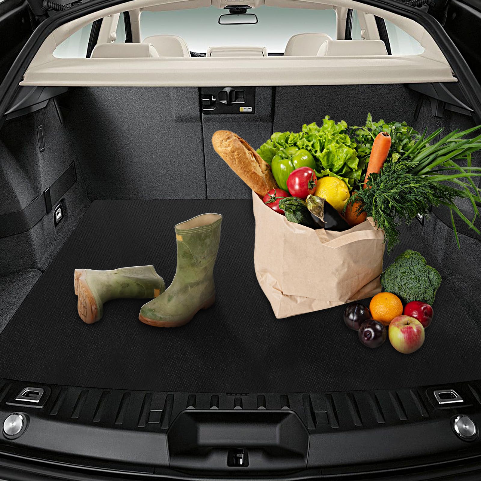 AiQinu Tappeto Bagagliaio Auto 120 x 180 cm, Tappetini Auto Antiscivolo Impermeabile, Tappetino per Cofano Universale per Baule, Box per cani e gatti,Tappeti