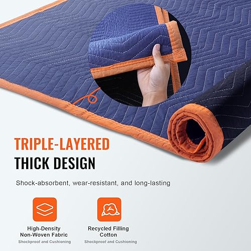 Miniatura 5 de VEVOR YB085-35 Mantas móviles, 35 librasdz, 12 paquetes, azulnaranja