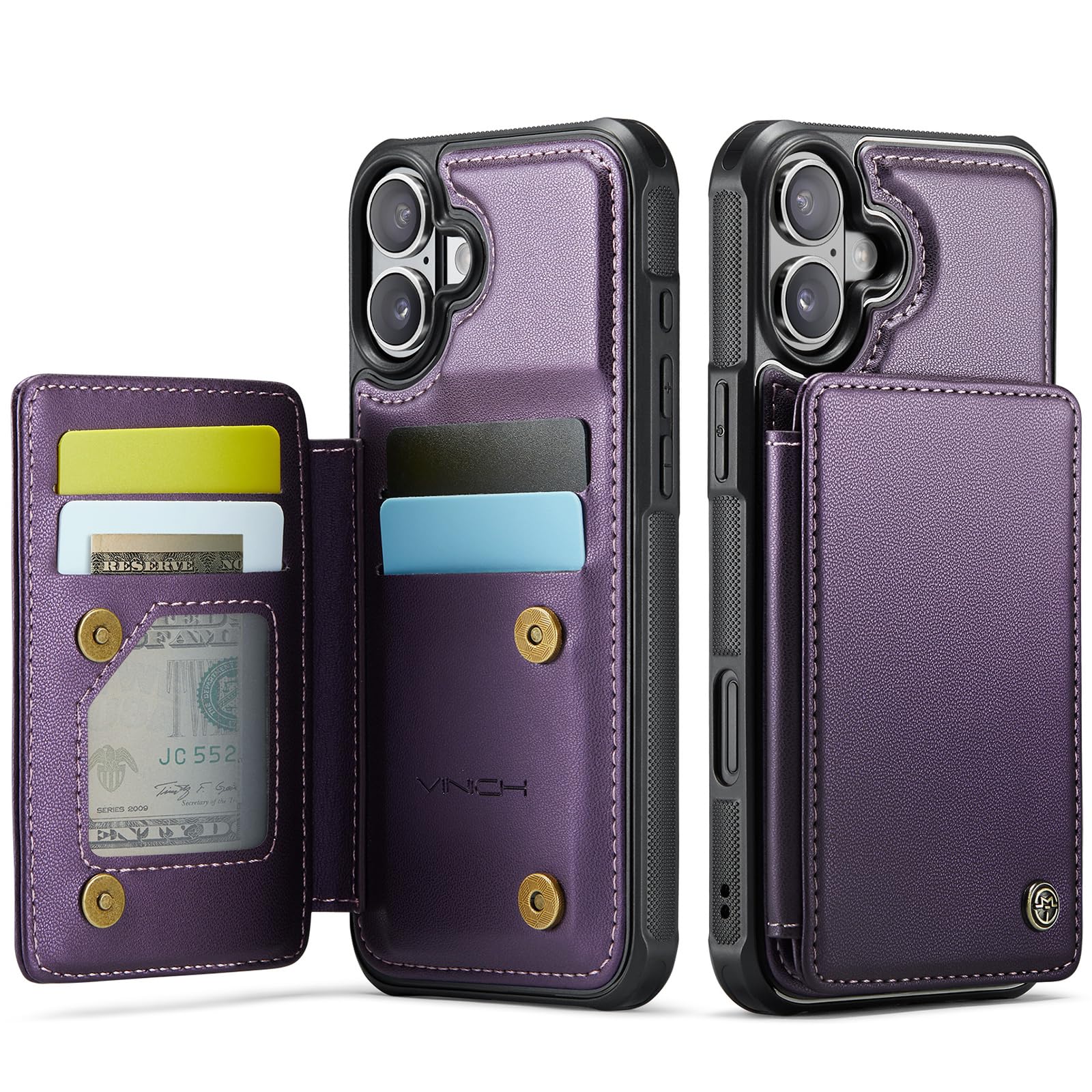 Vinich iPhone 16 錢包殼 (紫色)