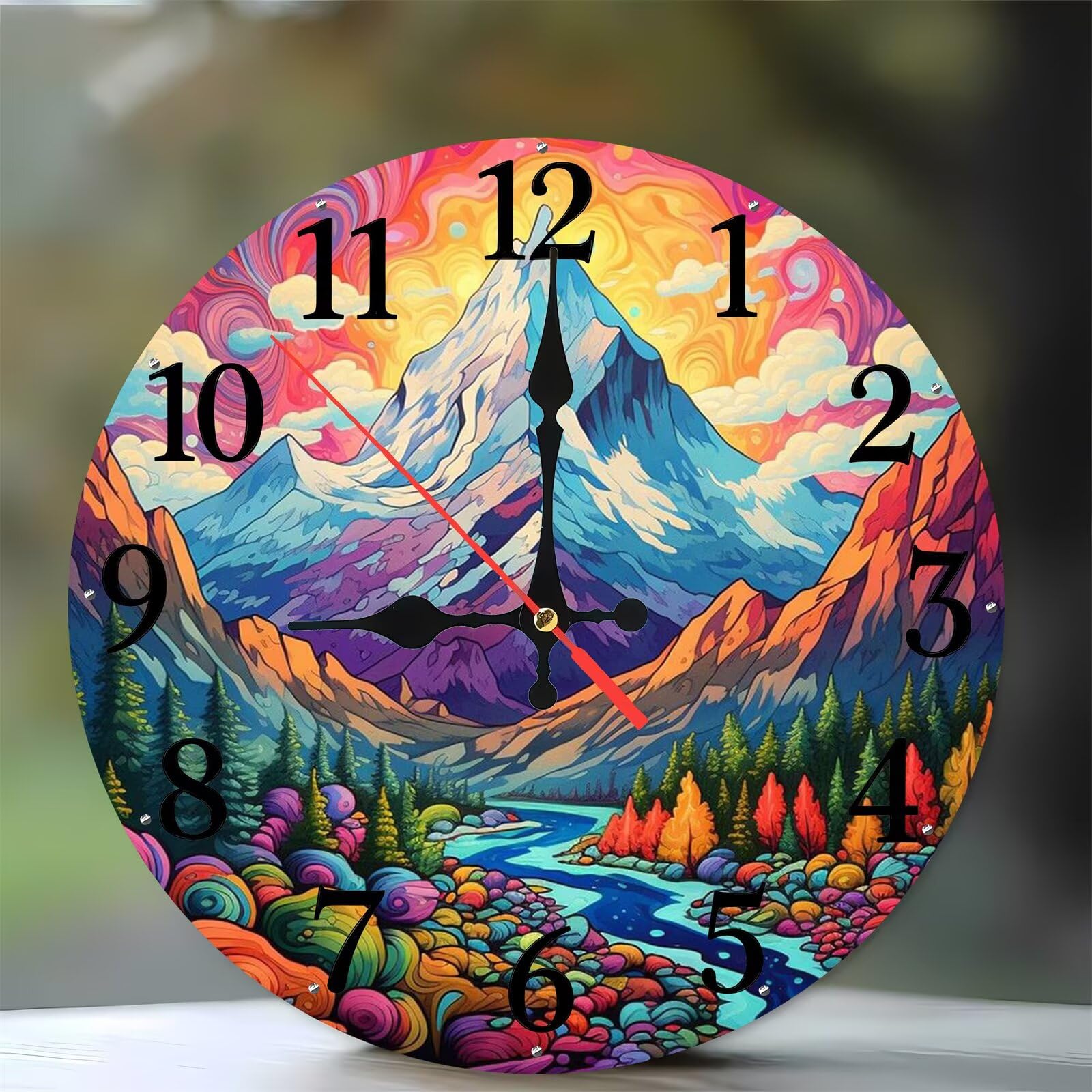 Horloge Murale Silencieuse sans Tic-Tac en bois moderne de 35 cm