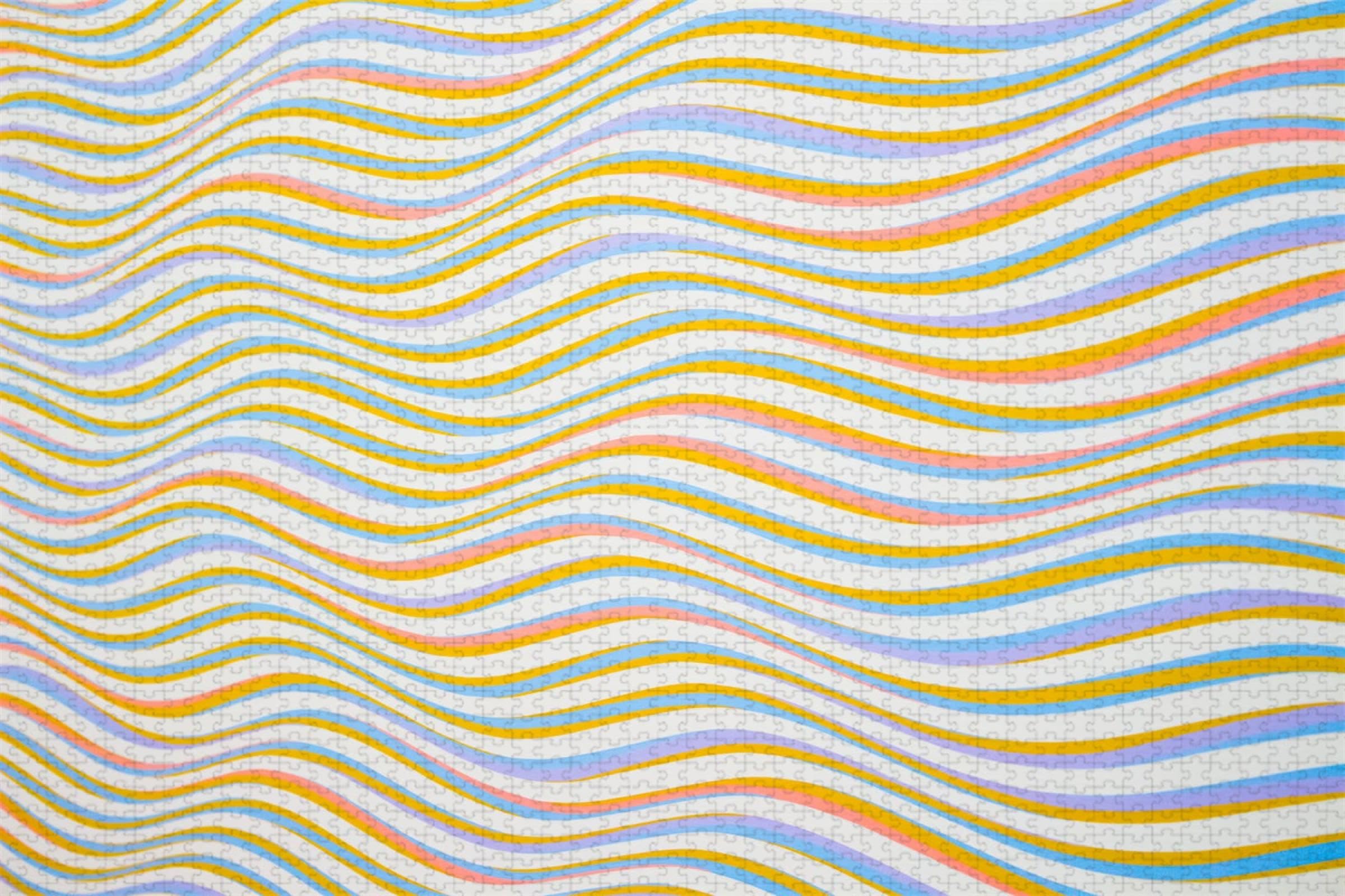 Lignes ondulées colorées - Puzzle en Bois de 2000 pièces - Pièces épaisses et Robustes, parfaites Pour s'amuser en famille