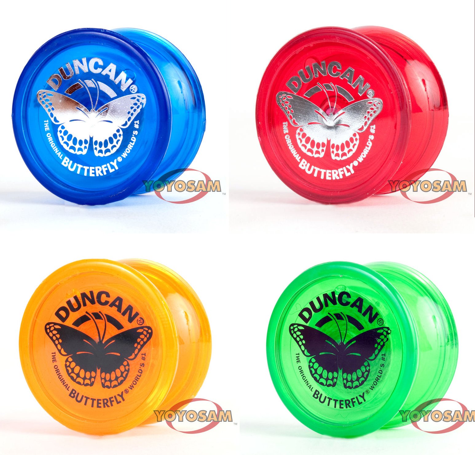 Butterfly lot - Four New Yo-Yos - FREE Strings! (Colors Vary)