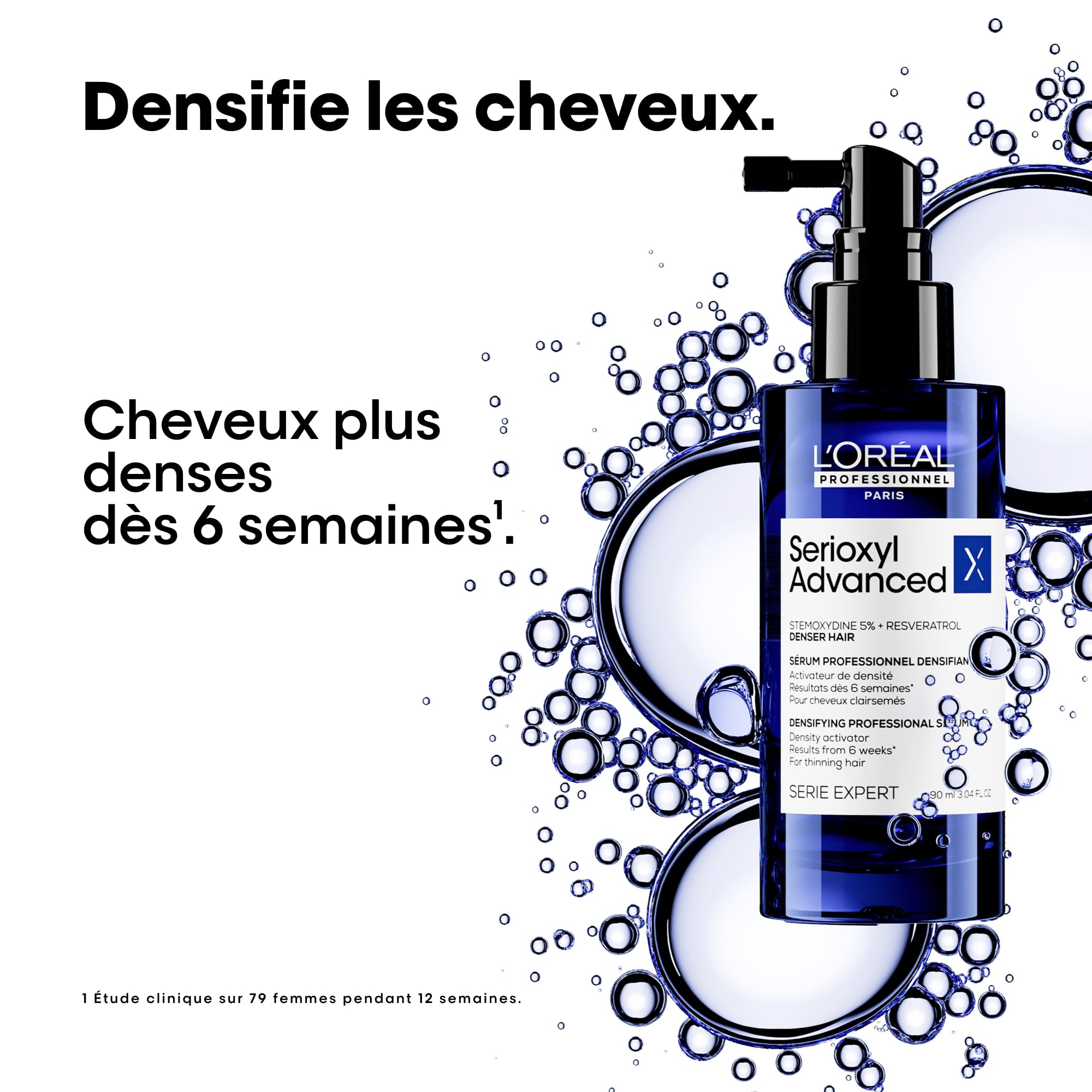 L'OREAL PROFESSIONNEL - Routine Pour Cheveux Clairesemés & En Perte de Densité - Serioxyl Advanced - +22% de volume Pendant 24h - Cheveux + Denses Dès 6 Semaines - Shampoing (500ml) + Sérum (90ml)