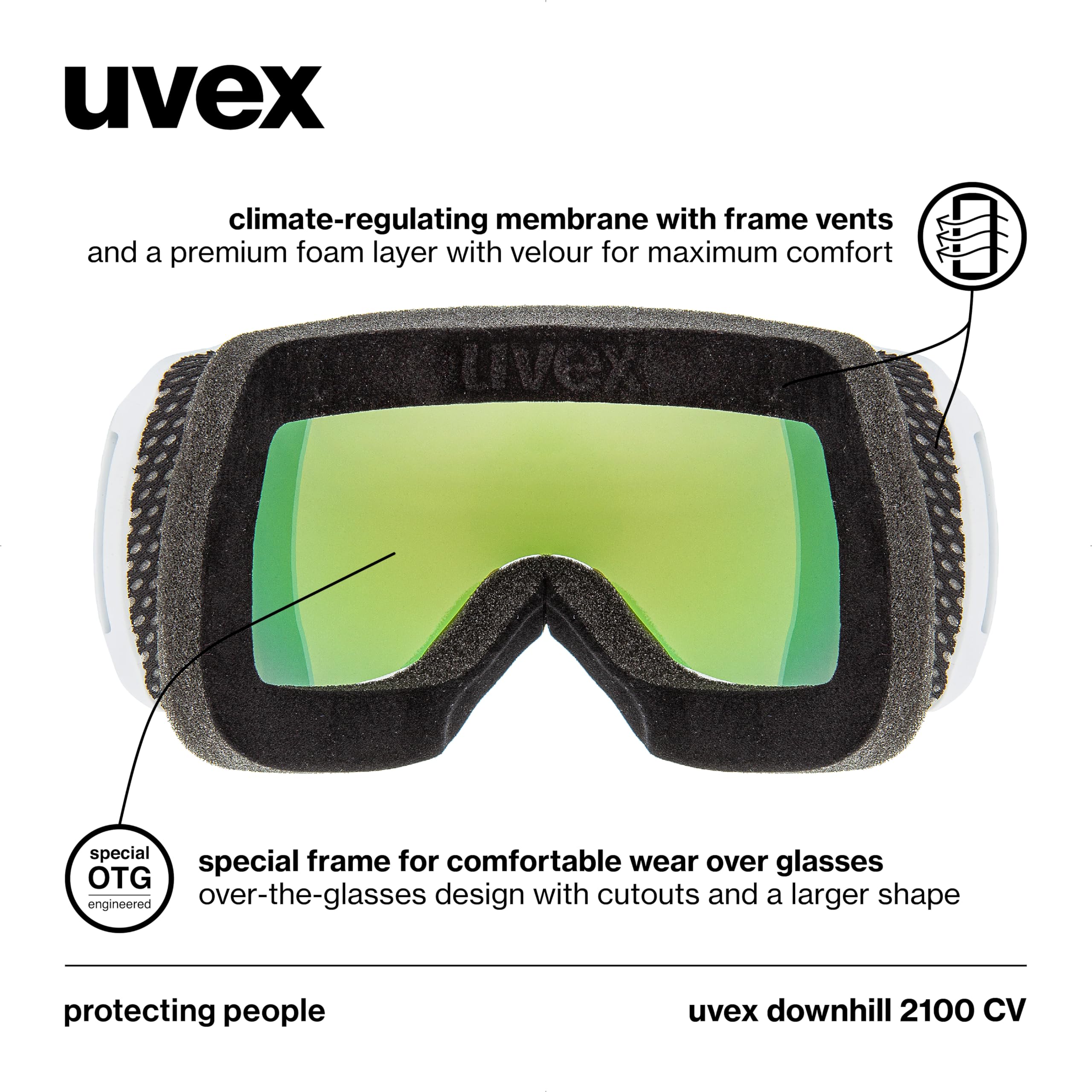 ウベックス UVEX downhill 2100 CV Uvex Downhill 2100 CV - Ski Goggle for Men and Women - Contrast