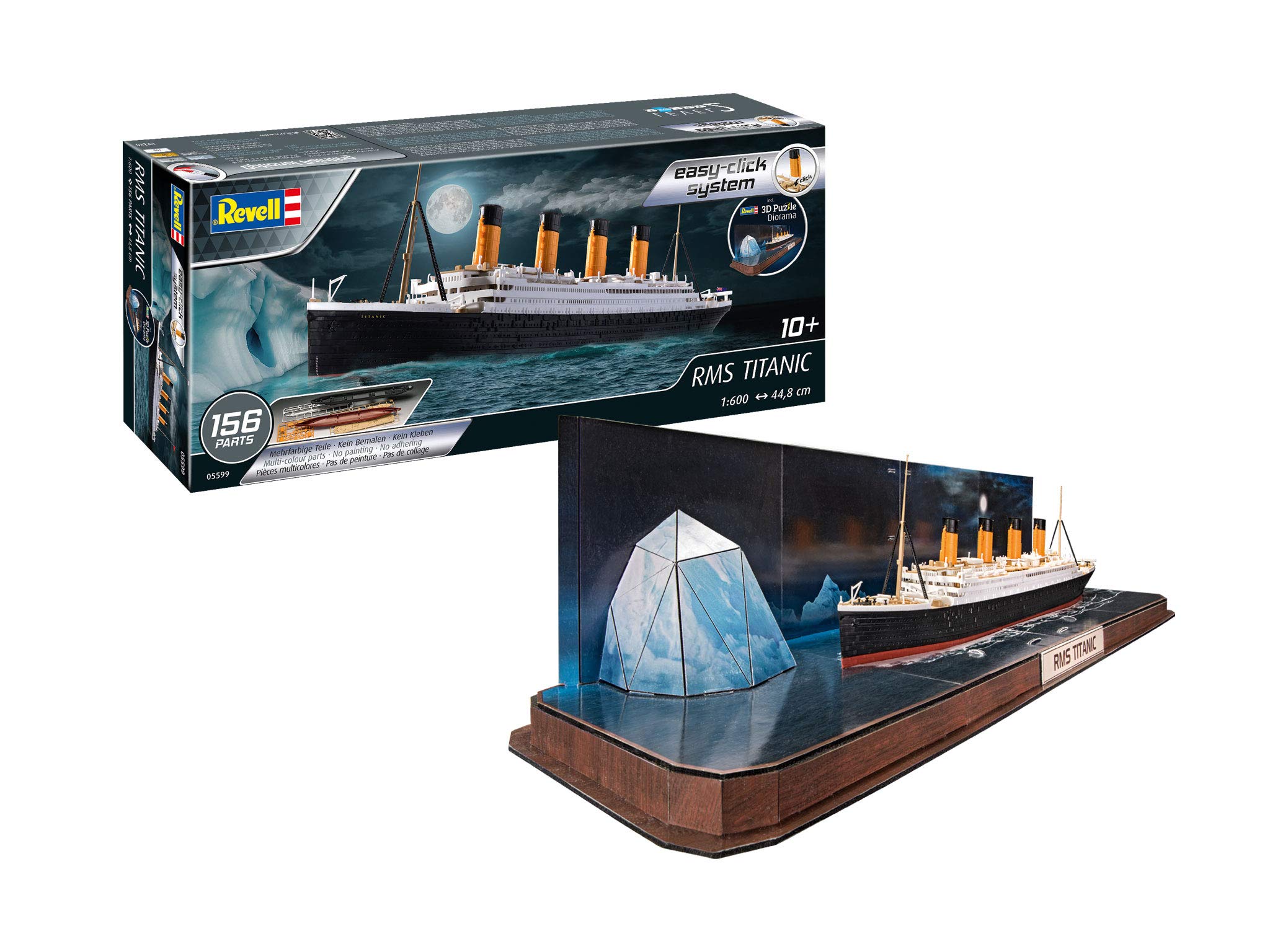 Revell 05599 RMS Titanic + 3D Puzzle(Iceberg) Plastic Model kit, Coloured