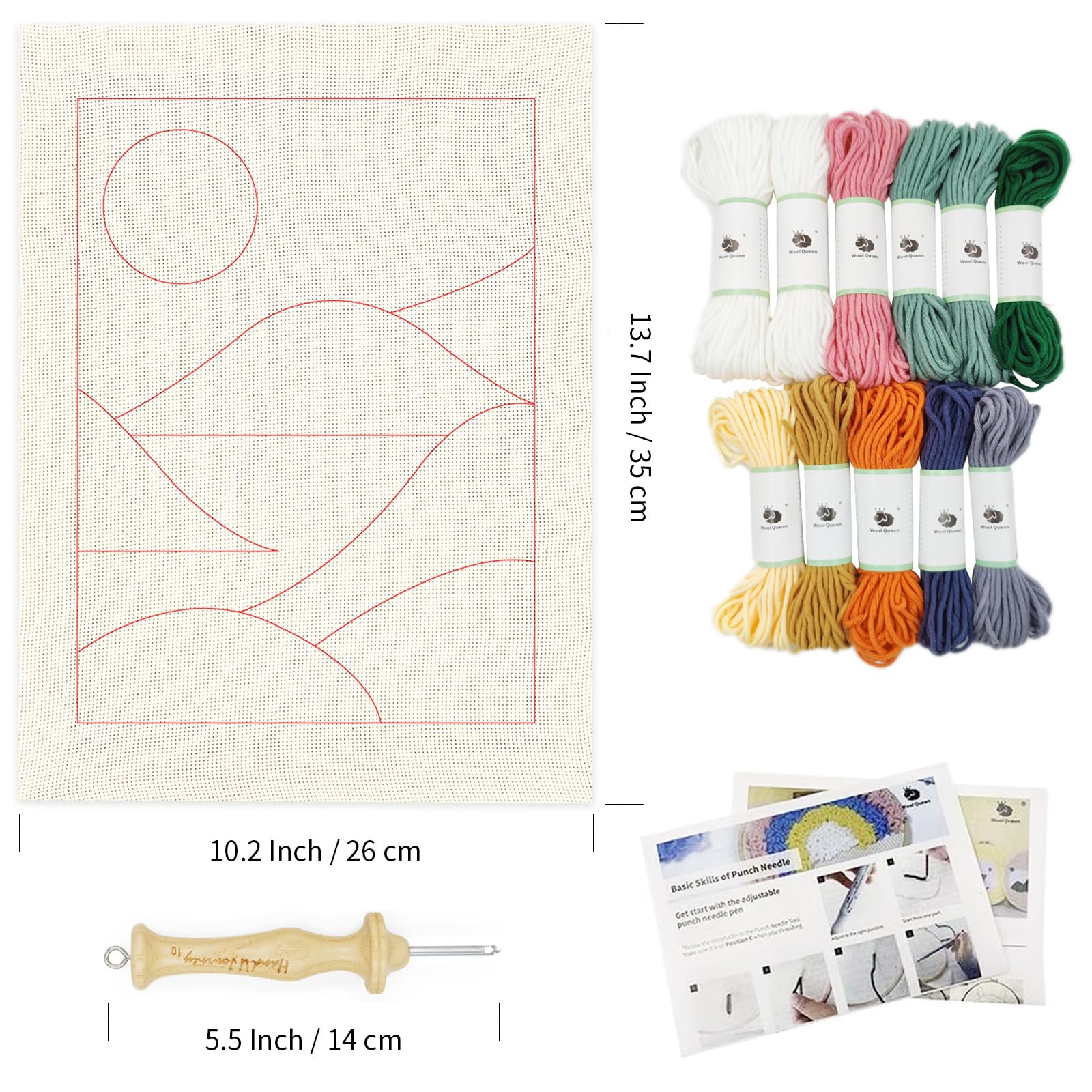 Punch Needle Kit - Sunrise Landscape Rug -2