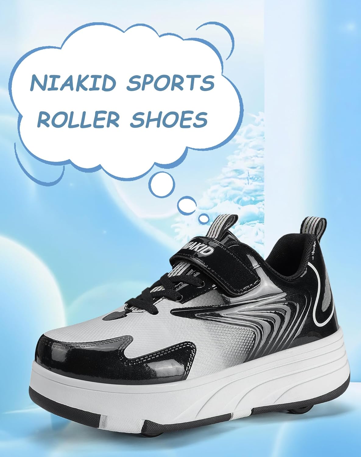 Roller Skate Shoes for Kids Boys Girls Outdoor Sport Fashion Detachable 4-Wheels Sneaker with Wheeled Suitable for Beginners