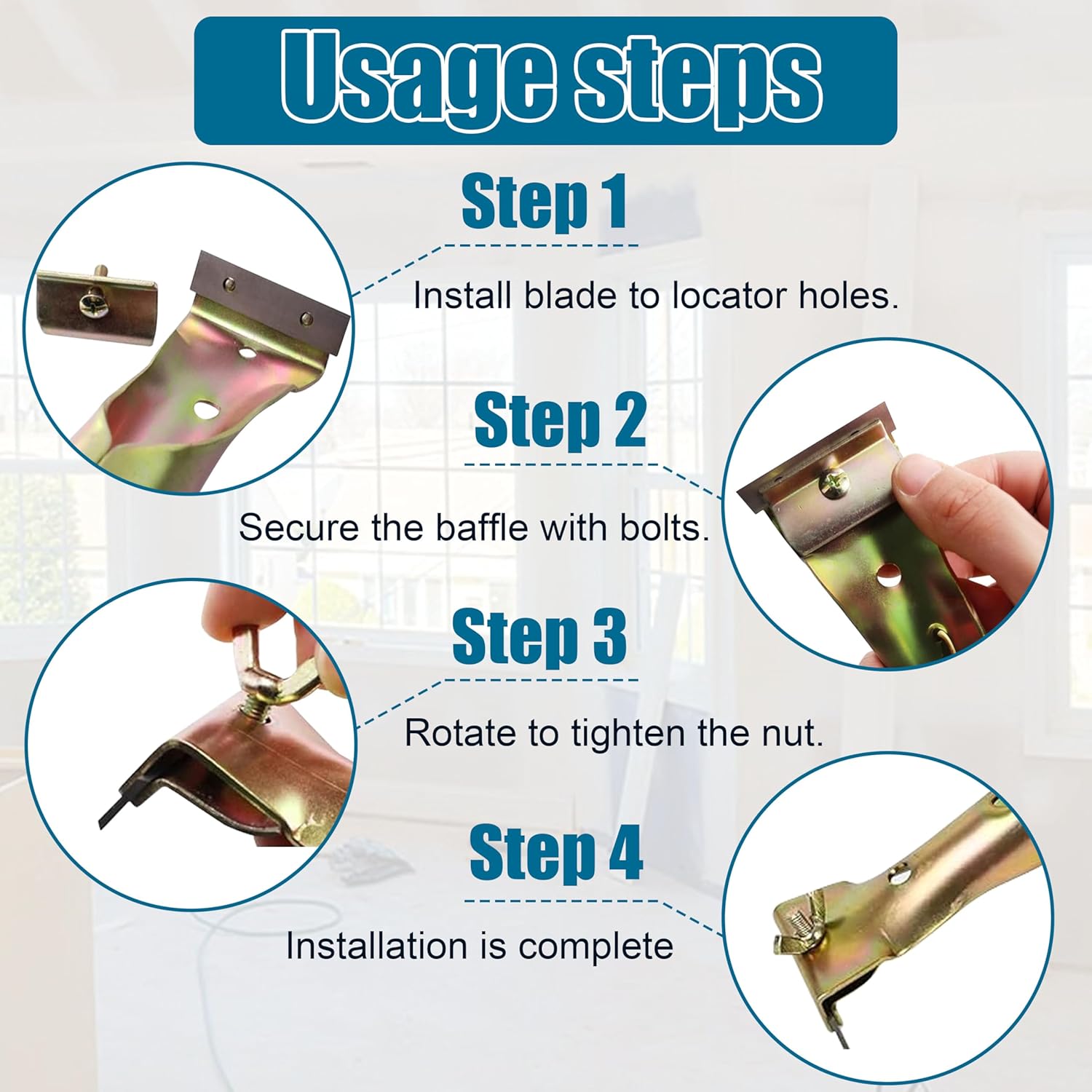 2-3/8" Carbide Scraper Paint Scraper Double-Edged Reversible Replacement Blade 10 Pack Fits Rust scraping, Removing Paint, wall, floor, Grout,