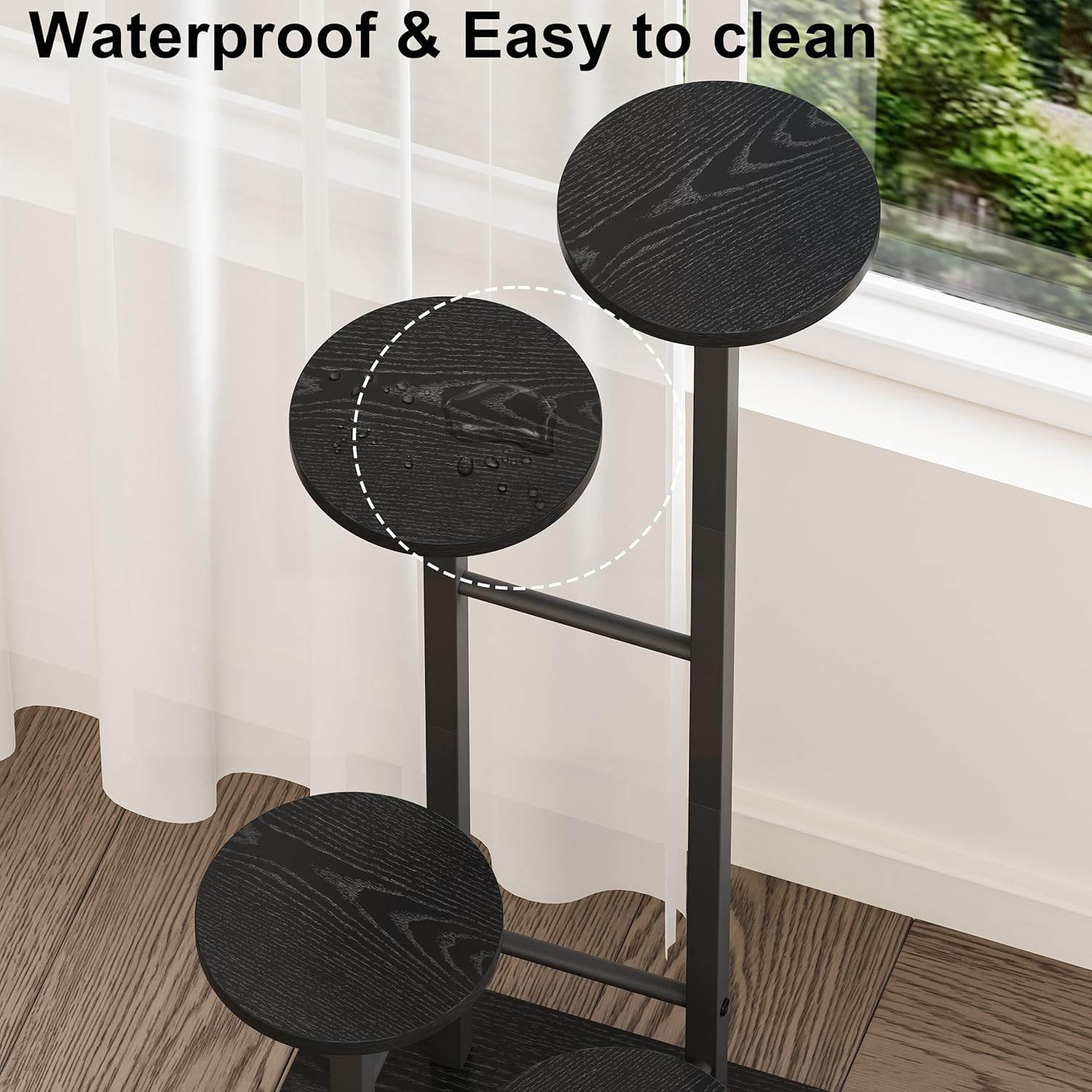 5 Tier Plant Stand Indoor, Corner Plant Shelf, Plant Shelves Organizer, Flower Stand for Multiple Plants, Tall Wood Plant Shelf Holder for Indoor, for Living Room, Balcony GPS108BW