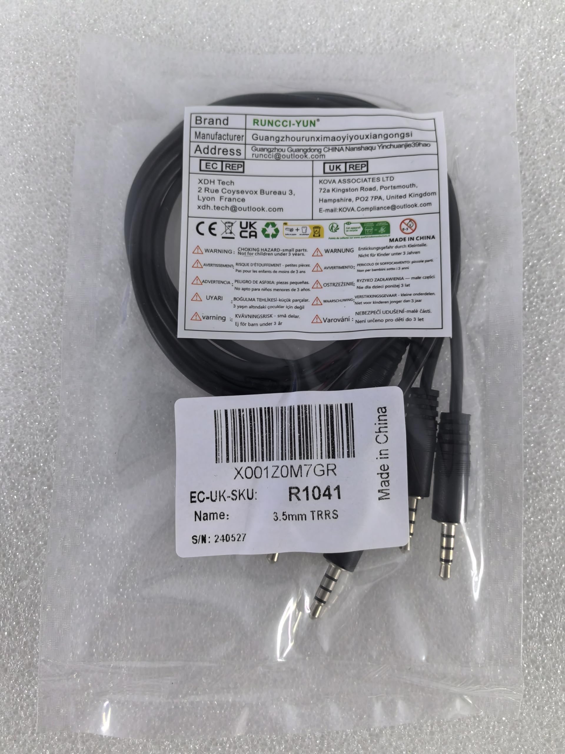 RUNCCI-YUN Audio Adapter – 6,35 Mm Auf RCA, Mono, Vergoldet, 2 Stück (rot & Blau)
