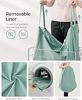 Vista 66 de SONGMICS 29 Gal. (110L) Laundry Basket, Laundry Hamper, Collapsible Clothes Hamper, Removable and Washable Liner, Metal Wire Frame, for Bedroom