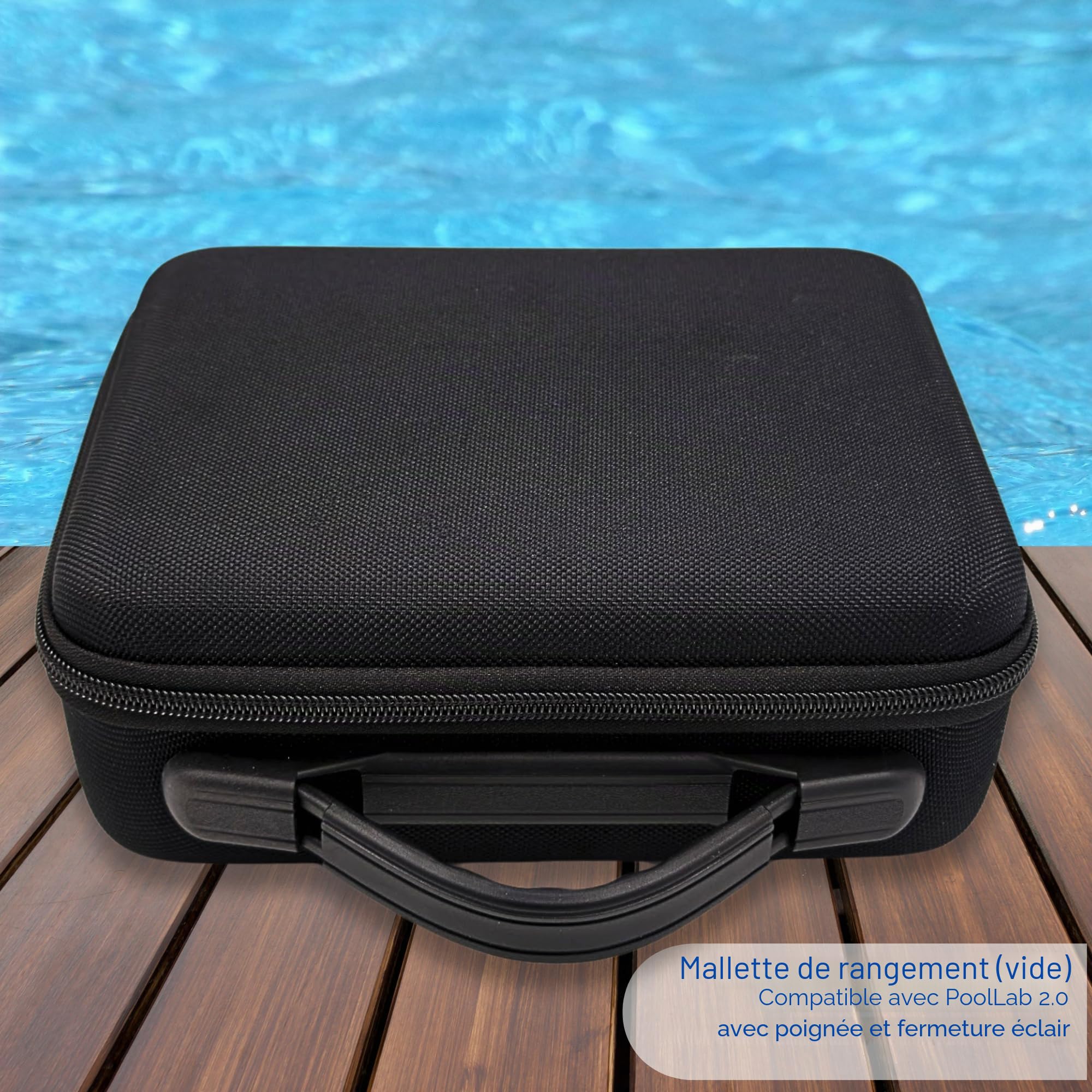 PoolLab 2.0 avec 70 pastilles de test et sac, édition spéciale pour MediMuc - 24 paramètres - App, logiciel - Mesure jusqu'à 3 paramètres dans un test + mallette de rangement vide
