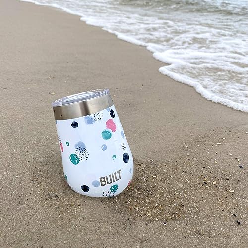 Miniatura 6 de BUILT Vaso de vino de acero inoxidable de doble pared de 12 onzas con puntos de tapa 5270079 Variado,Azul/claro