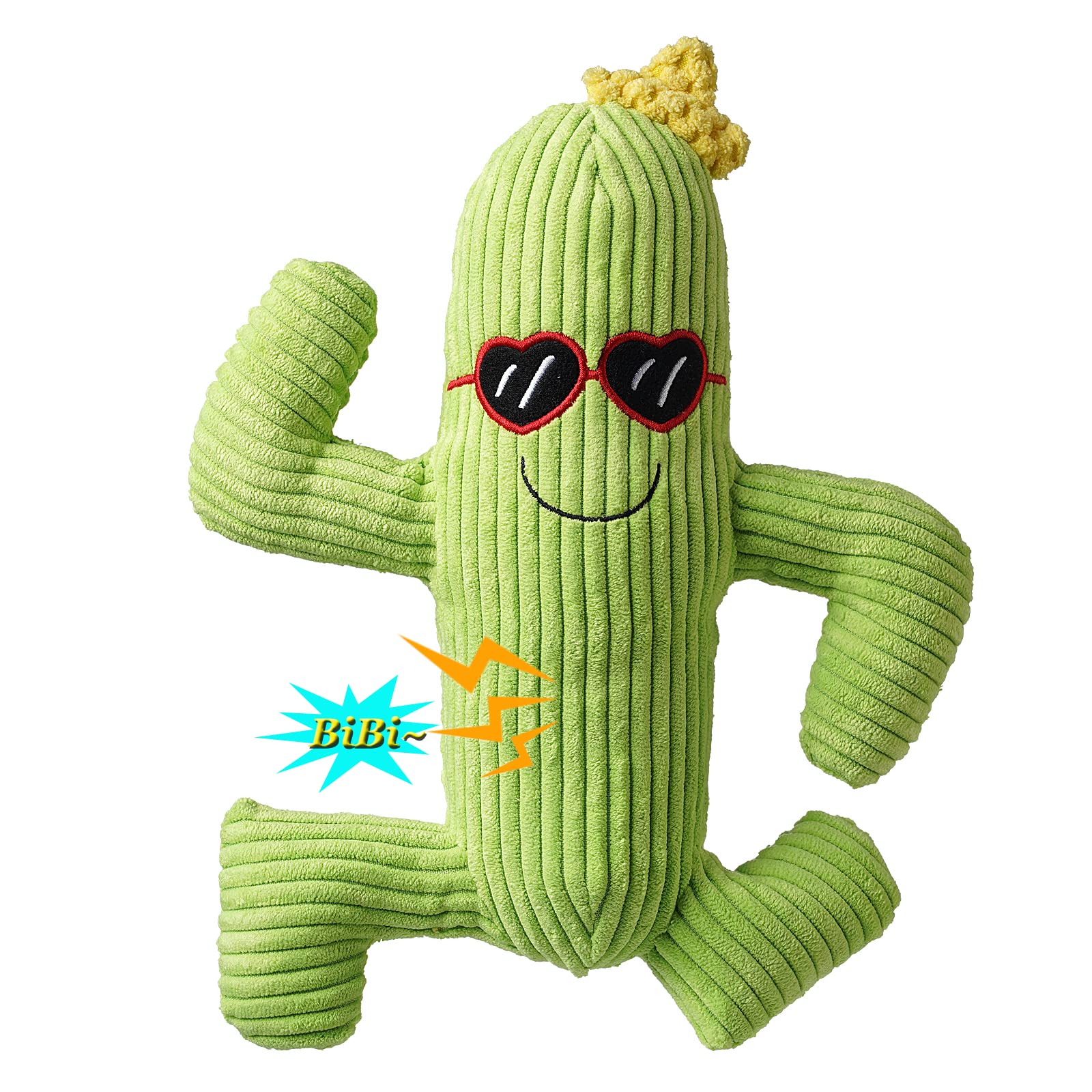 Squeaky Dog Toys for Small Medium Dogs Green Cactus Dog Chew Toys for Puppy Teething,Washble Puppy Toy,Can Help Dogs Clean Their Teeth by Chewing, Interactive Plush Puzzle Dog Toys.