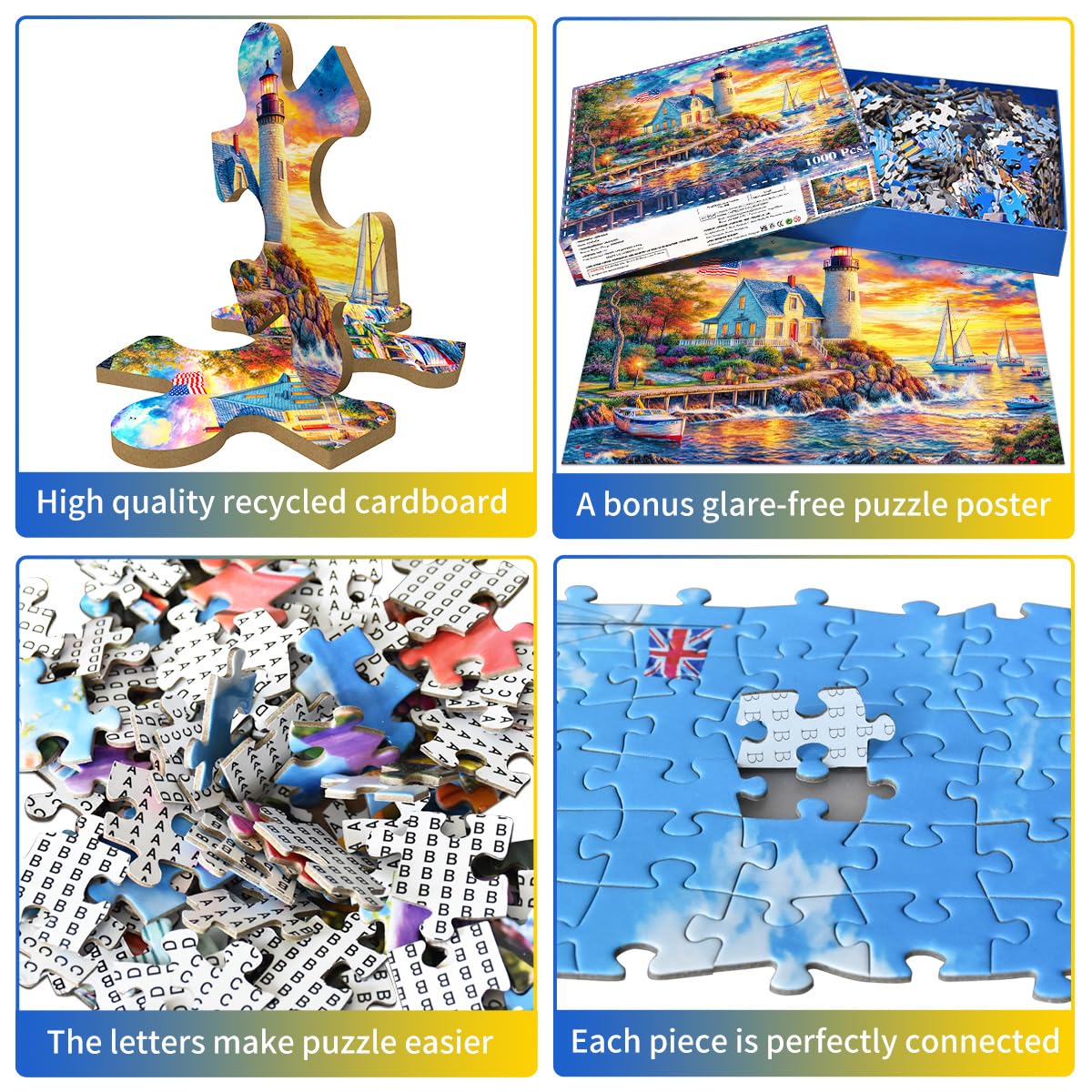 Puzzles 1000 Pieces for Adults Jigsaw Puzzles for adults 1000 Piece Puzzle Educational Games -Lighthouses- Beautiful Decoration Puzzle - Image 3