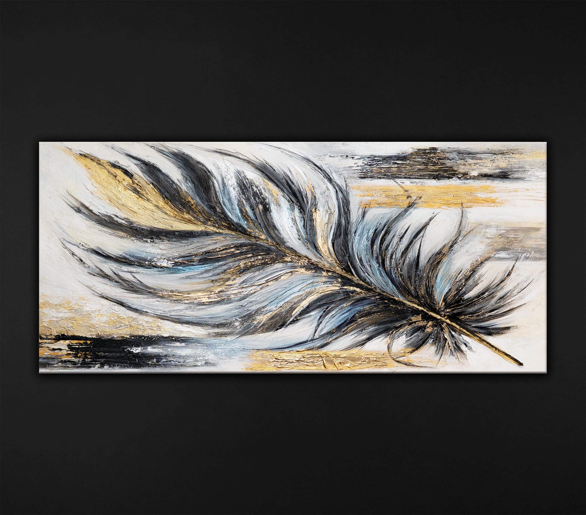 YS-Art Schöne bilder Acryl gemalt auf Leinwand handgemalt der Abstraktionen Wandbild Wohnzimmer Büro modernes Wohndekor Galerie Bild Kunstwerk Gemälde groß 115x50 cm