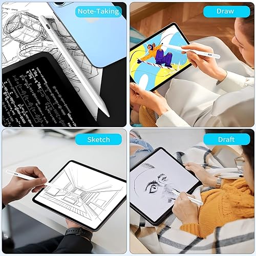 Miniatura 9 de Lápiz óptico de carga rápida para iPad 2018-2023, para iPad 109876, iPad Air 43, Mini 65th, Pro 11''12.9'', lápiz capacitivo con 5 puntas, blanco