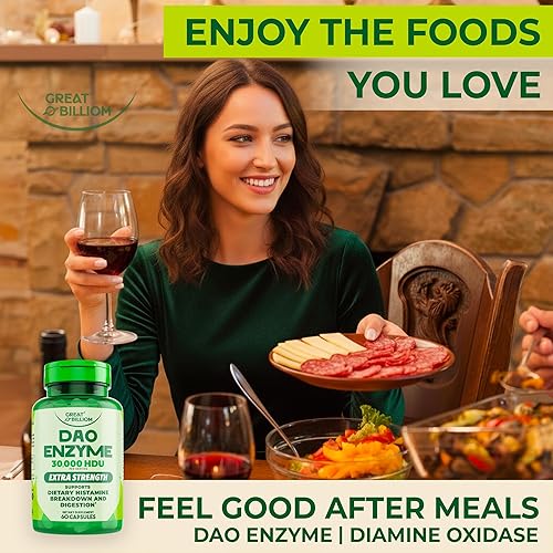 Miniatura 8 de Enzima DAO (diamina oxidasa) - Enzimas digestivas para mujeres y hombres - 30,000 HDU - Suplementos para la salud intestinal - Apoyo de histamina