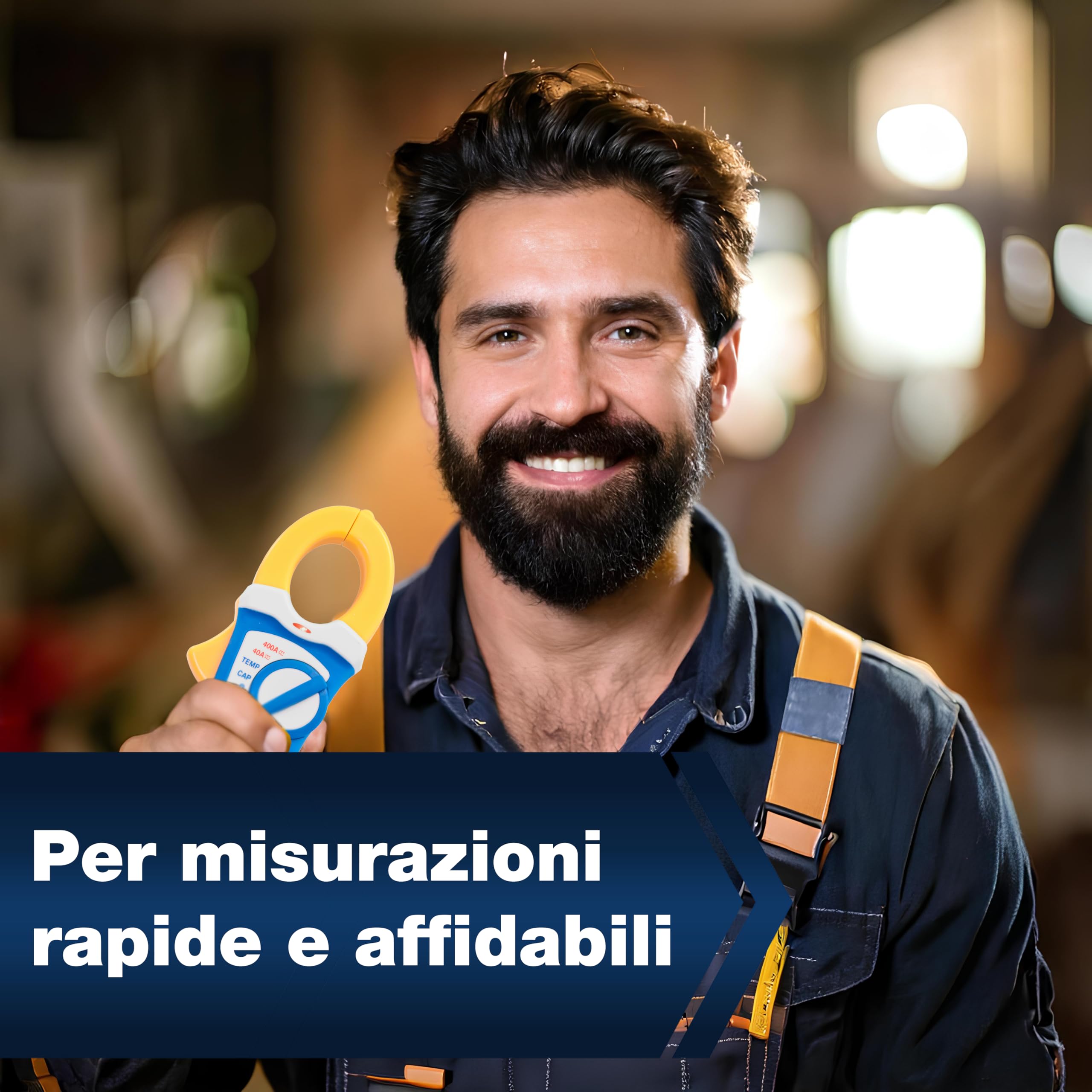 PeakTech 1650 – Morsetti con vero RMS AC/DC 400A, 4000 conteggi, Multimetro digitale, Voltmetro senza contatto, Amperometro, Tester di continuità - Max. 600 V