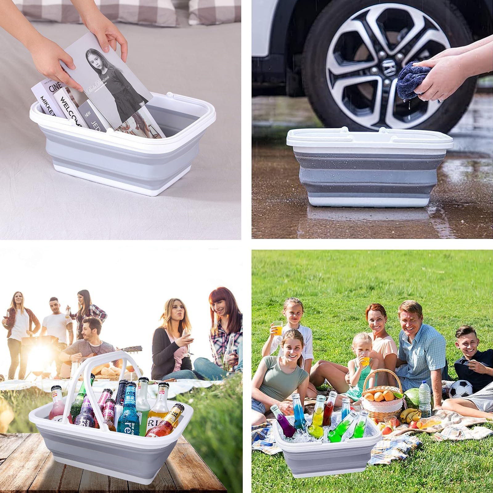 Panier Pique-Nique Pliable,Évier Camping Pliable pour Laver la Vaisselle,Panier Pliable pour Camping,Panier Pique-Nique Portable,Panier Pliable,Panier Picnic,pour Extérieur,Intérieur,Camping-Car