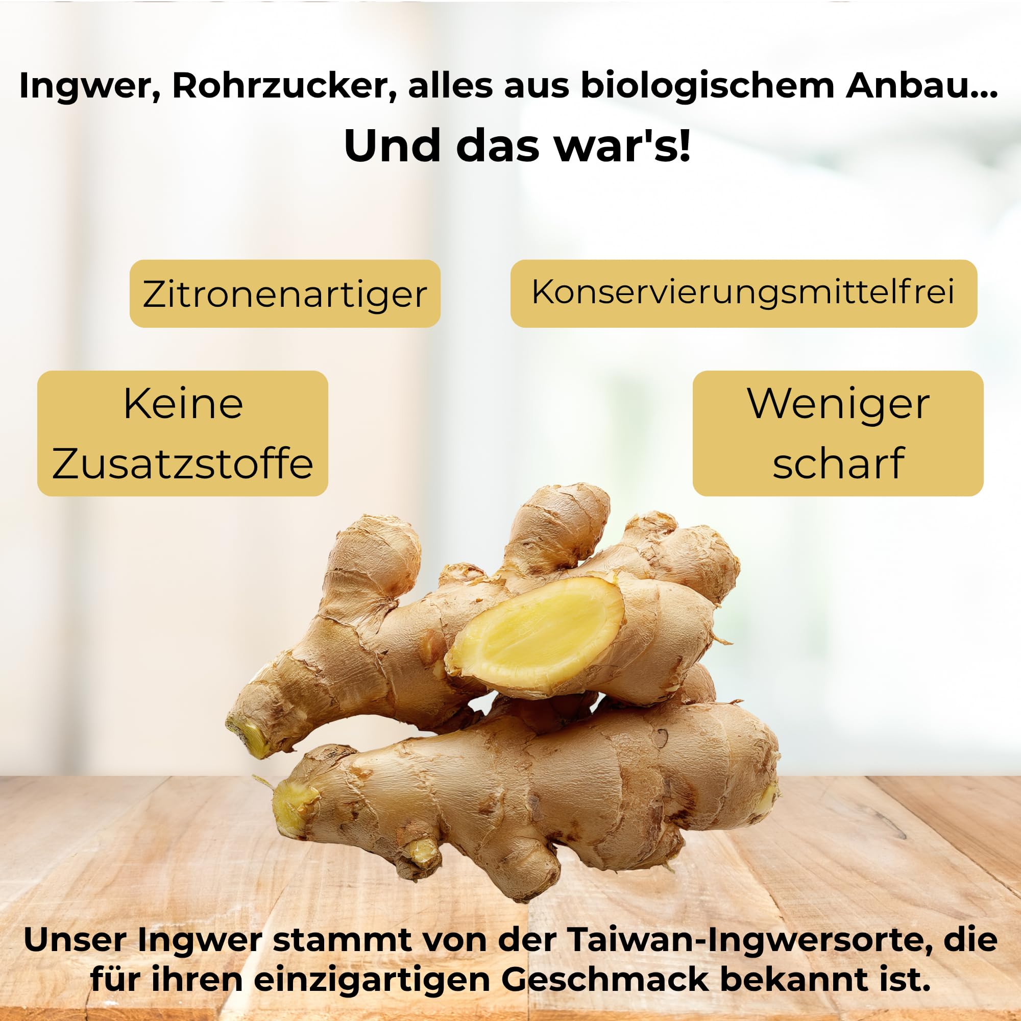 MA bio-épicerie - Kandierter Ingwer Bio in Scheiben 870 g - Getrockneter Ingwer lose ohne Konservierungsstoffe - Bio Trockenfrucht für Küche und Genuss