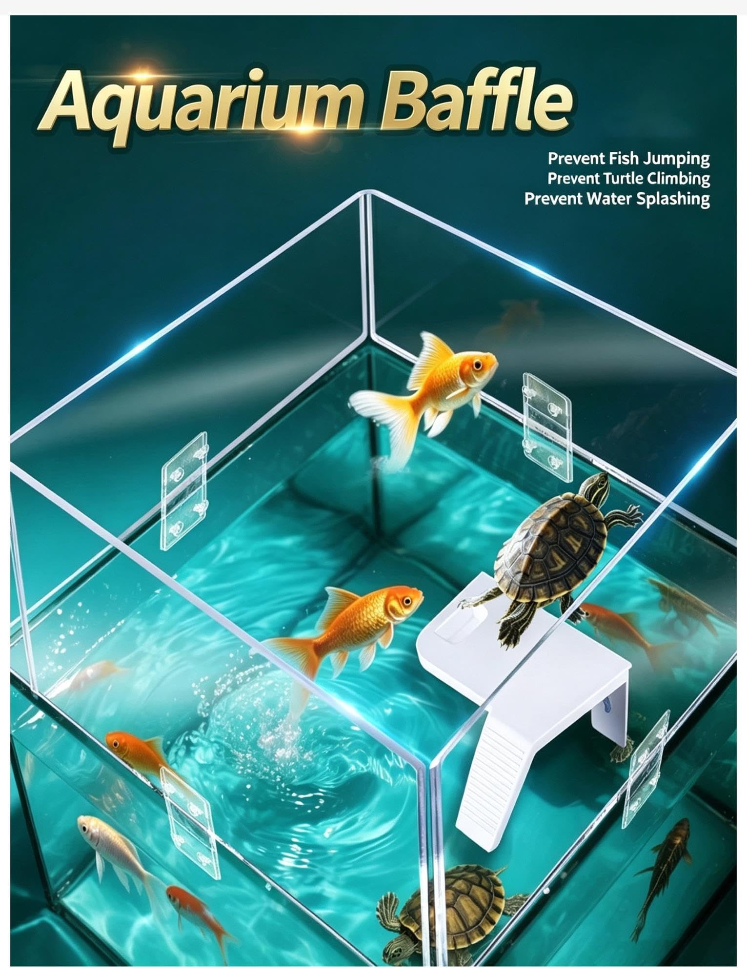 Acrylic Aquarium Divider with Clips for Fish & Turtle Tanks