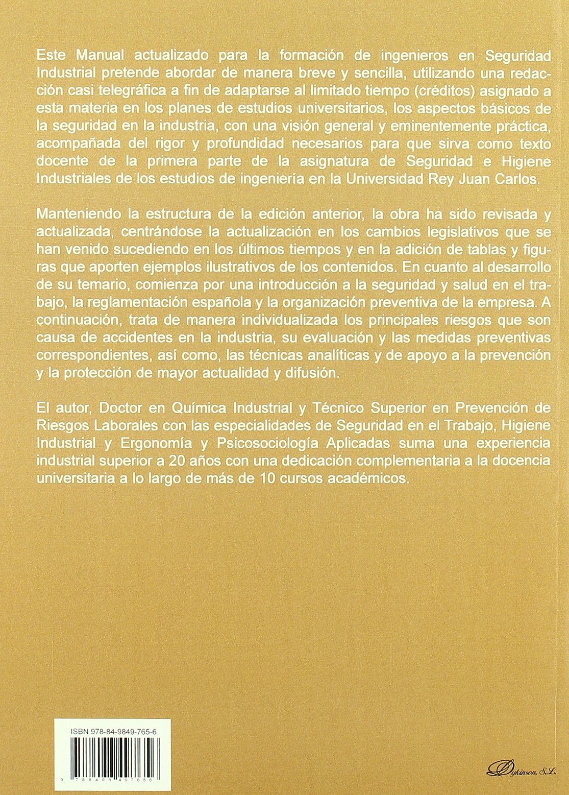 Seguridad industrial : manual actualizado para la formación de ingenieros