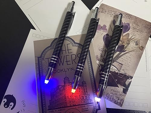 Miniatura 7 de Bolígrafos retráctiles, bolígrafo de punta iluminada 3 en 1 con lápiz capacitivo, bolígrafo de punta iluminada con luz para escribir en la