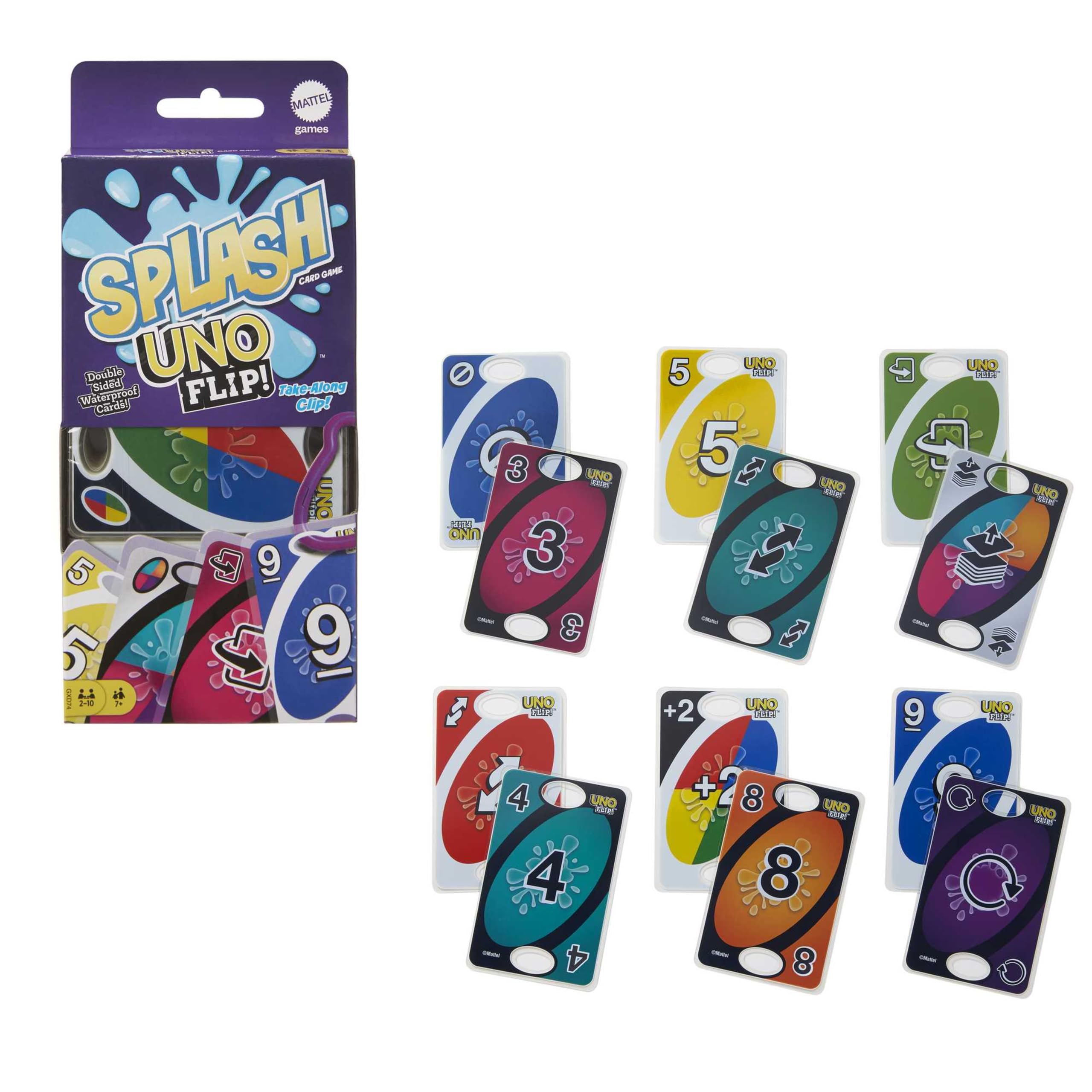 #62 — Mattel Games UNO Flip! Splash Card Game, Ages 7+, 2-10 Playe...